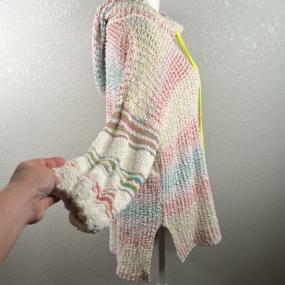 Free People Sit Next To Me Boho Knit Multi-Colored Oversized Hoodie Size Small - Picture 4 of 7